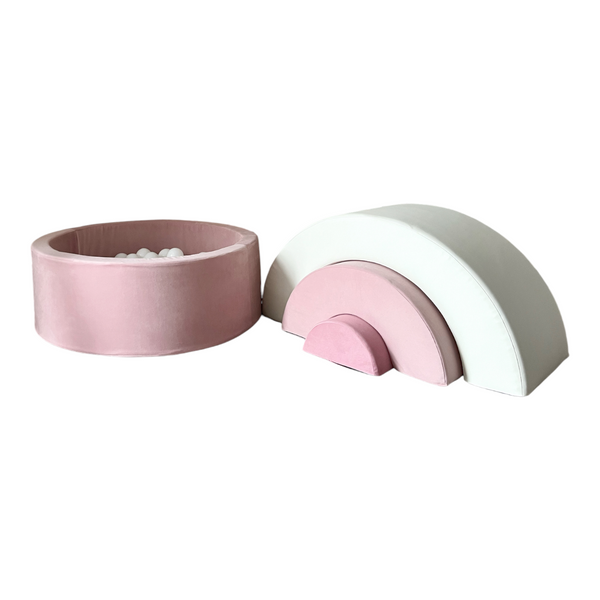 rainbow playset moje ballenbad ballenbak ballenbadballen ballenbakballen roze pink wit