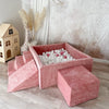 speelset playset ballenbadaccessoires ballenbad ballenbaden ballenbakje foamblokken zachte speelblokken klimblokken moje velvet pink roze donkerroze