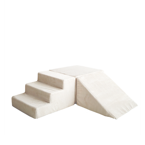 3 elementen zachte blokken foam blokken ballenbadaccessoires beige rib moje