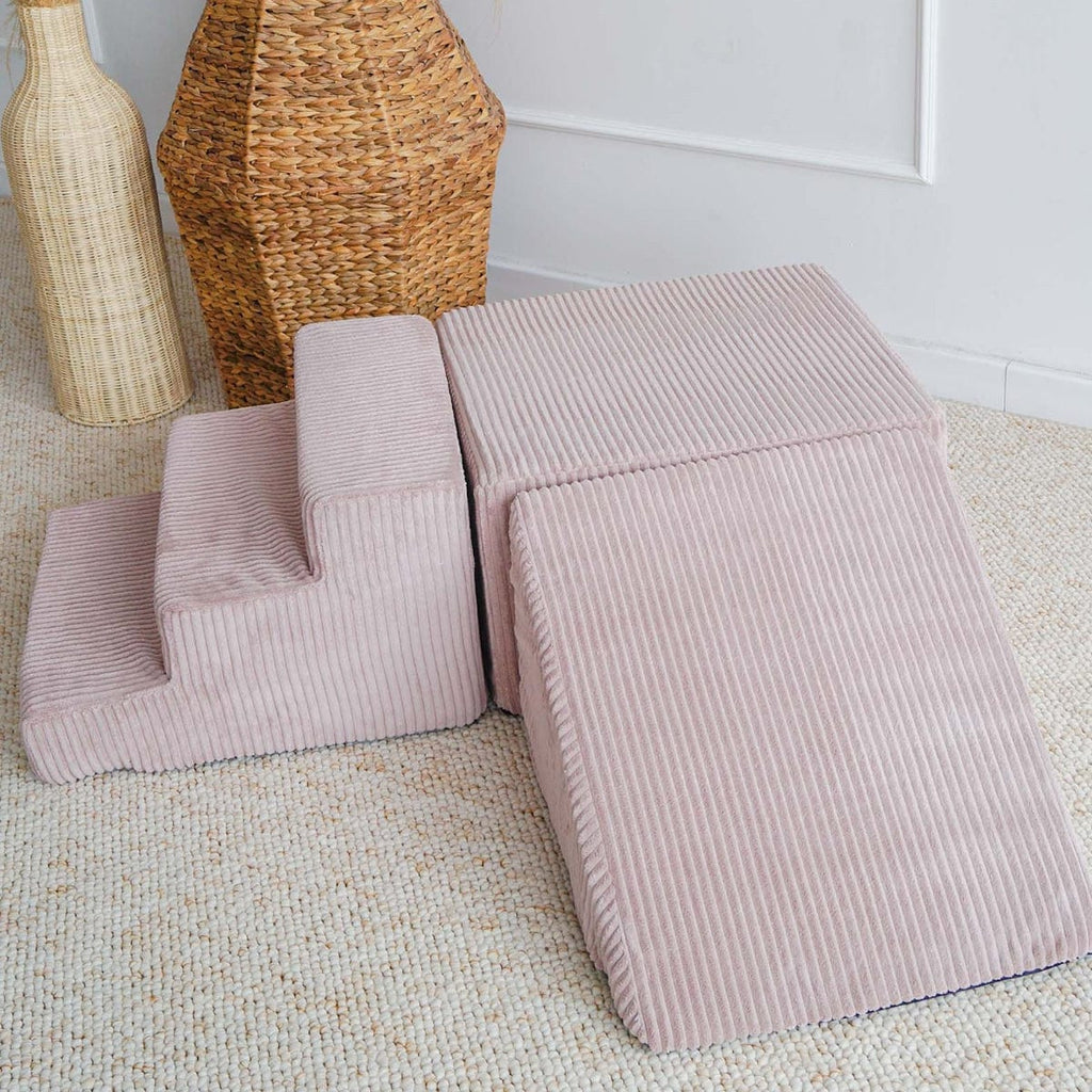 3 elementen ballenbad accessoires zachte blokken foam blokken rib roze dirty pink moje