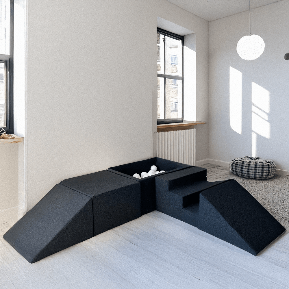 graphite zwart ballenbad ballenbak moje speelset playset trapje blokken foam ballenbadballen ballenbakballen