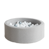 bouclé boucle grijs grey ballenbad ballenbak ballenbadballen ballenbakballen rond 30 hoog moje