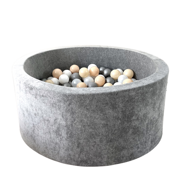 ballenbad ballenbak ballenbadje ballenbakje grijs grey velvet velours  40 cm hoog moje