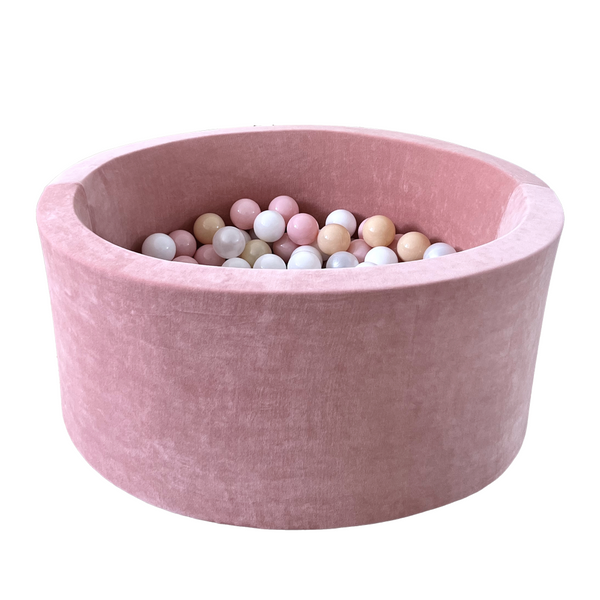 pink roze raspberry ballenbad moje soft velvet ballenbak 40 cm hoog ronde ballenbak