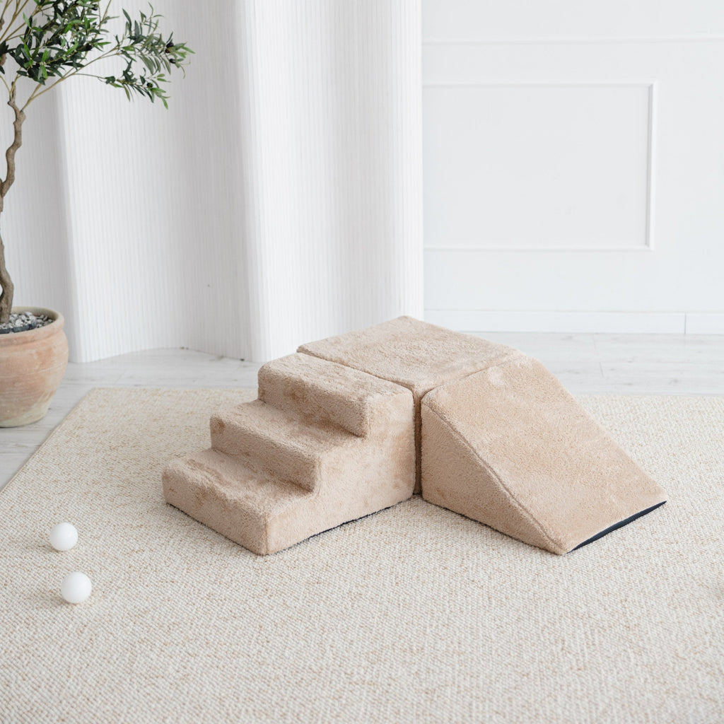 speelblokken speelelementen ballenbad accessoires moje beige teddy foam blokken