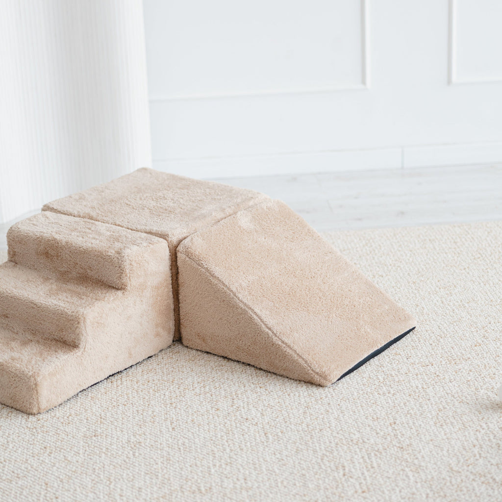 speelblokken speelelementen ballenbad accessoires moje beige teddy foam blokken