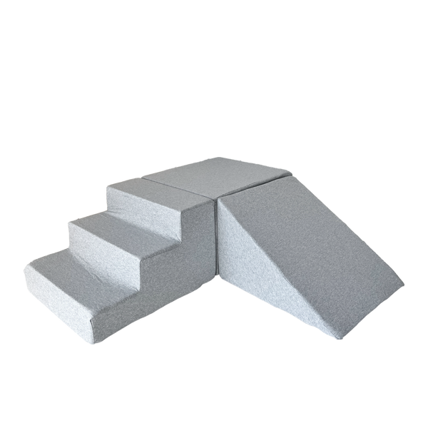 foamblokken speelblokken speelelementen moje trapje lichtgrijs light grey