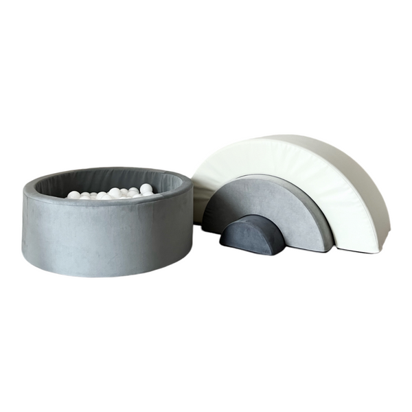 rainbow playset moje ballenbad ballenbak ballenbadballen ballenbakballen grijs grey wit
