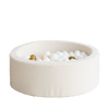 bouclé boucle cream ecru beige ballenbad ballenbak ballenbadballen ballenbakballen rond 30 hoog moje