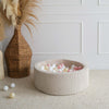 ballenbad rond ronde ballenbak cream beige rib stof velvet ballenbadballen ballenbakballen moje