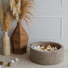 ballenbad rond ronde ballenbak moje rib dark beige bruin ballenbadballen ballenbakballen 