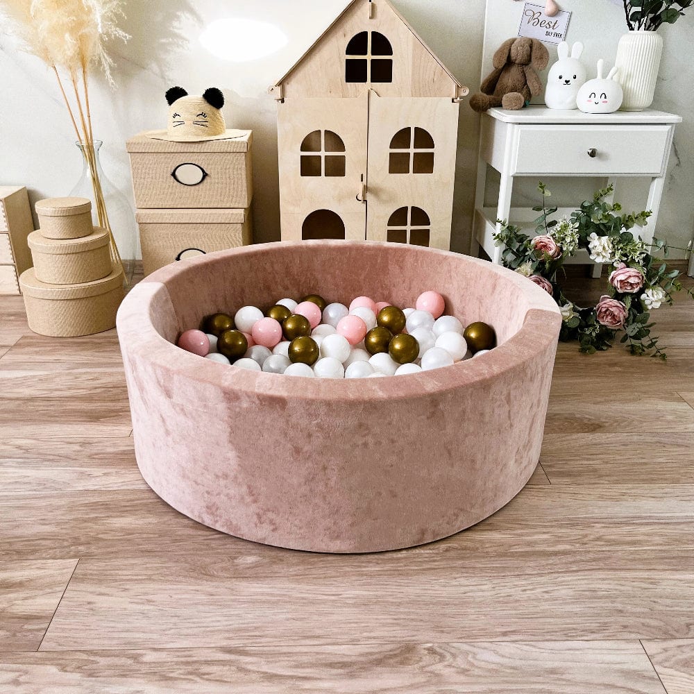 ronde ballenbak rond ballenbad dark beige bruin soft velvet velours moje
