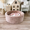 ronde ballenbak rond ballenbad dark beige bruin soft velvet velours moje