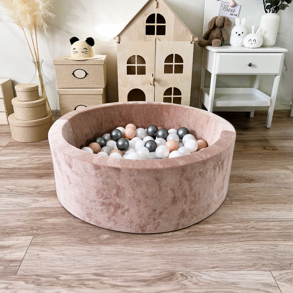 ronde ballenbak rond ballenbad dark beige bruin soft velvet velours moje