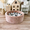 ronde ballenbak rond ballenbad dark beige bruin soft velvet velours moje