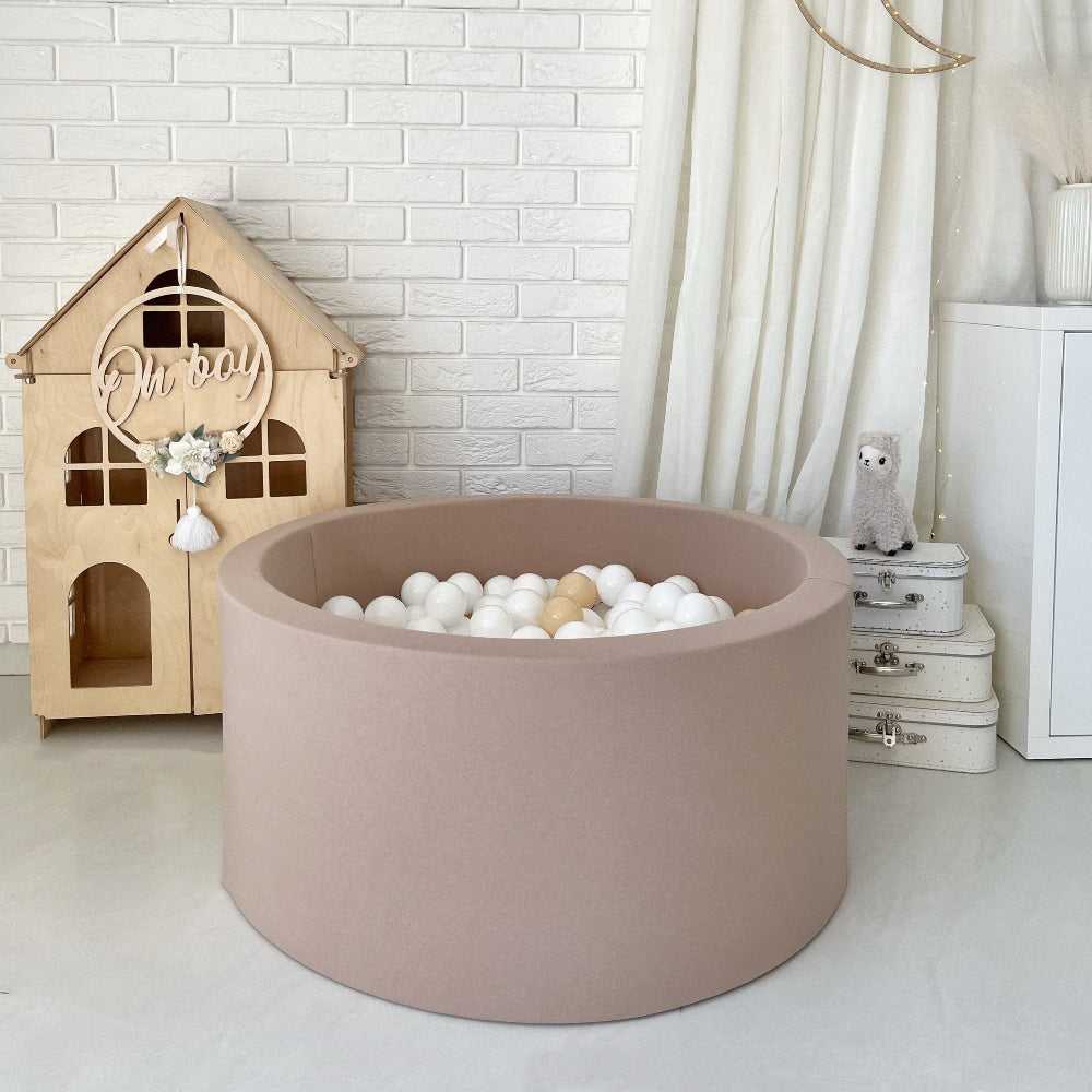 ballenbad ballenbak beige bruin 40 cm hoog moje rond 