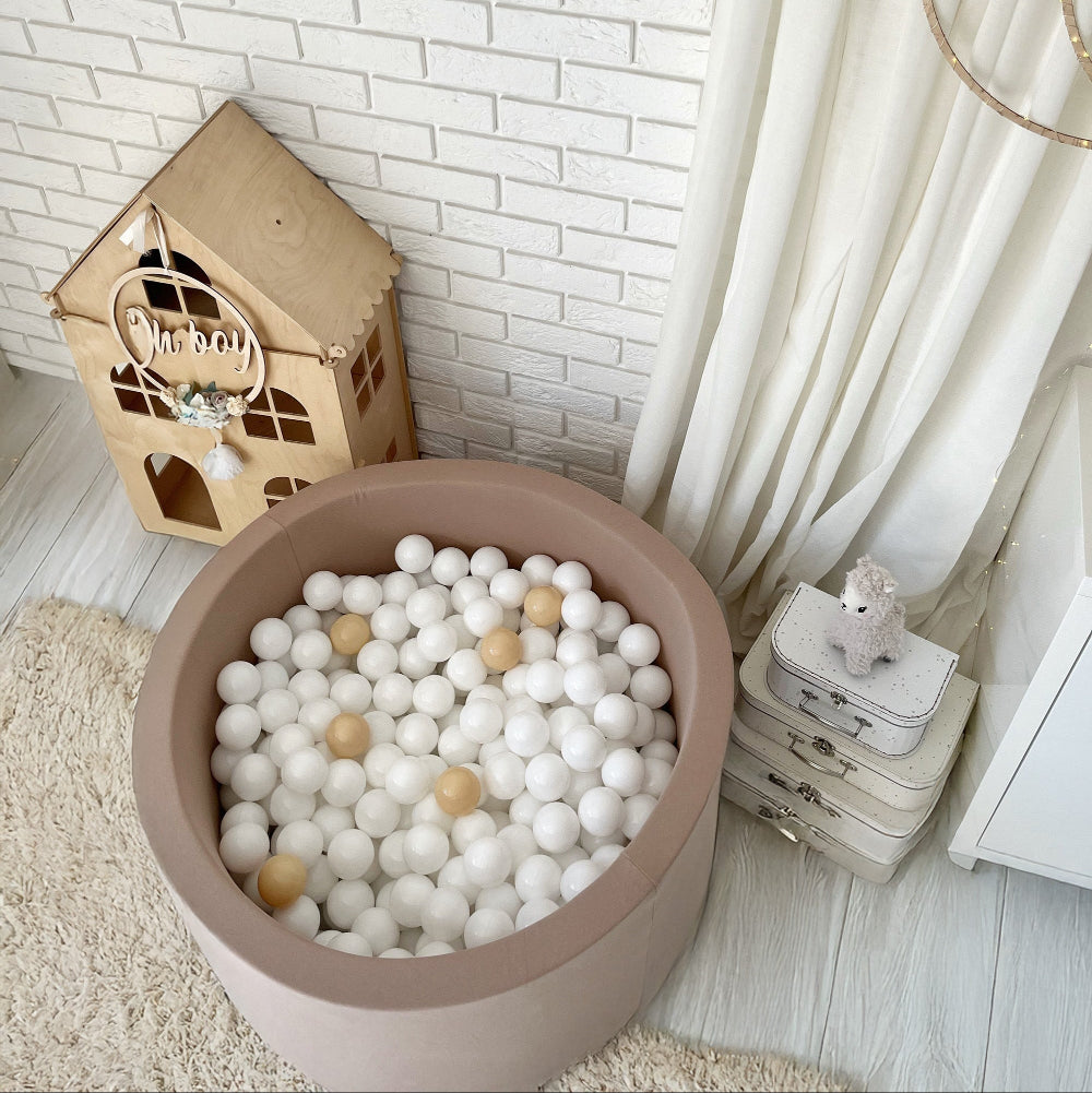 ballenbad ballenbak beige bruin 40 cm hoog moje rond 