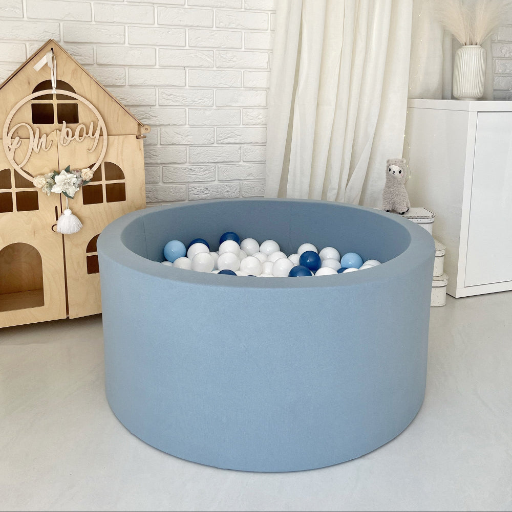 ronde ballenbak rond ballenbad moje blauw blue katoen 