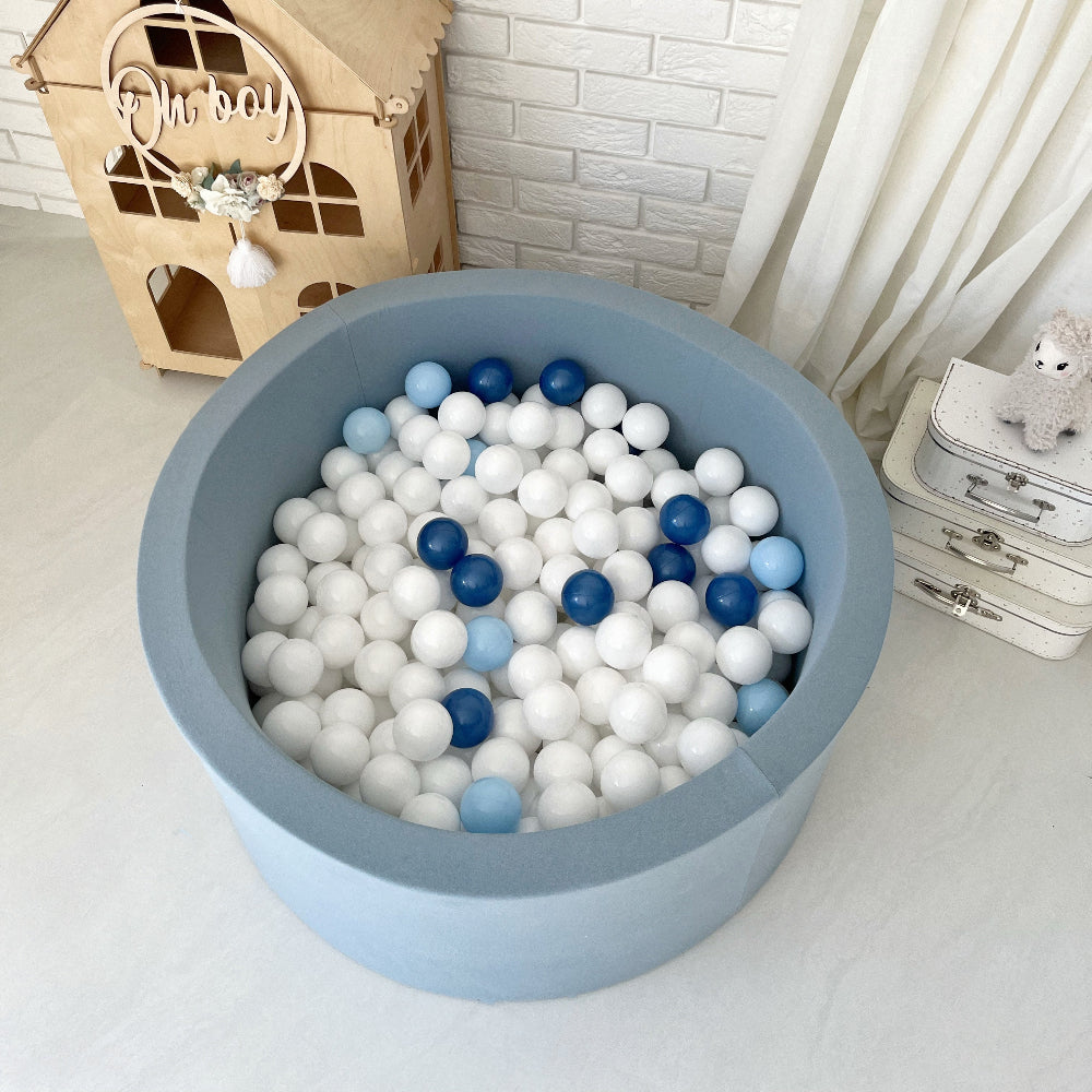 ronde ballenbak rond ballenbad moje blauw blue katoen 