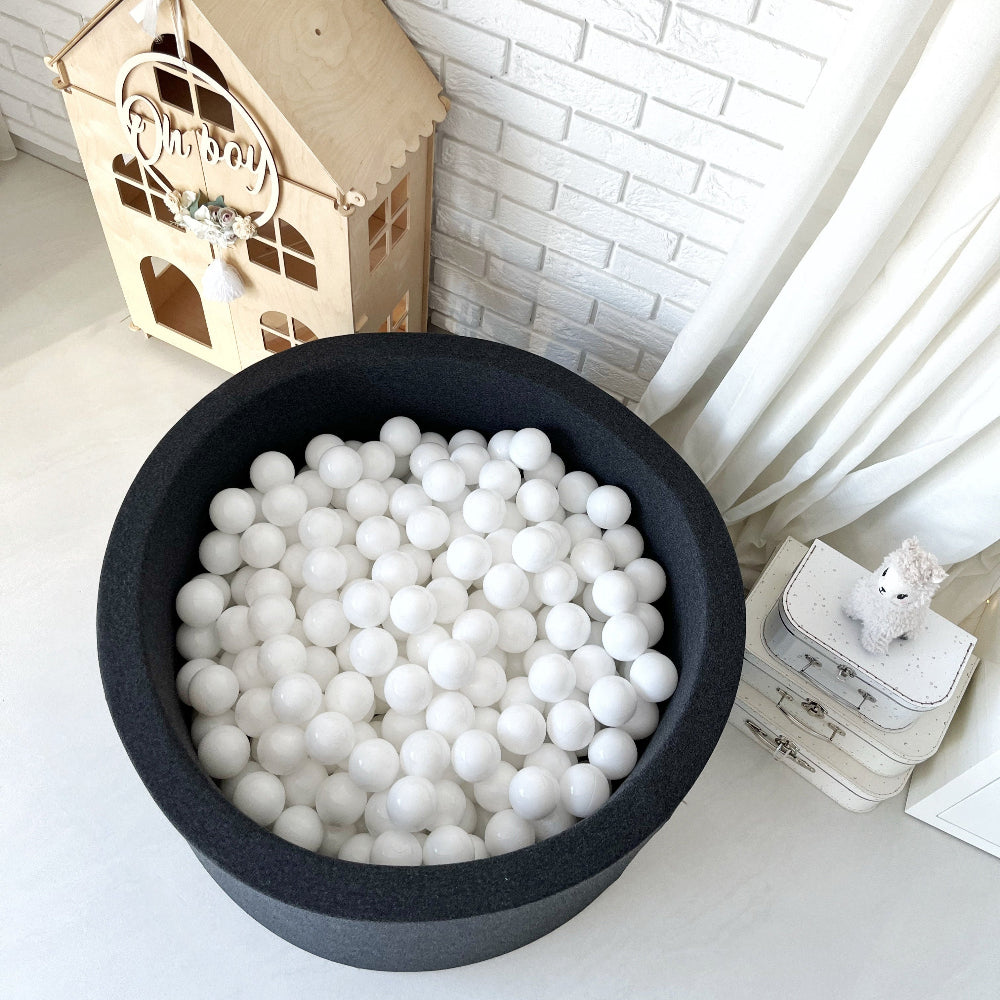 ballenbad ballenbak zwart graphite rond 40 cm hoog moje