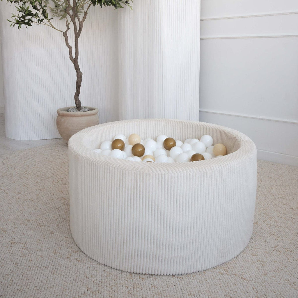 Ballenbad ballenbak rond rib cream velvet moje ribbel ballenbadballen ballenbakballen