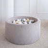 ronde ballenbak ballenbad rib Corduroy grijs grey moje rond ballenbadballen ballenbakballen
