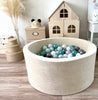 soft velvet beige ballenbad ballenbak moje ecru velours rond 40 cm hoog 
