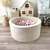 soft velvet beige ballenbad ballenbak moje ecru velours rond 40 cm hoog 