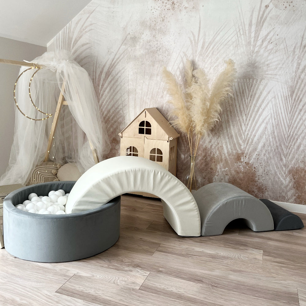 rainbow playset moje ballenbad ballenbak ballenbadballen ballenbakballen grijs grey wit