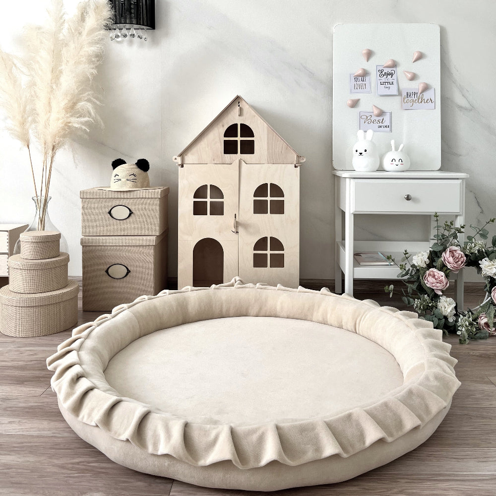 speelnest speelmat ronde speelmat babymat speelkleed moje beige ecru