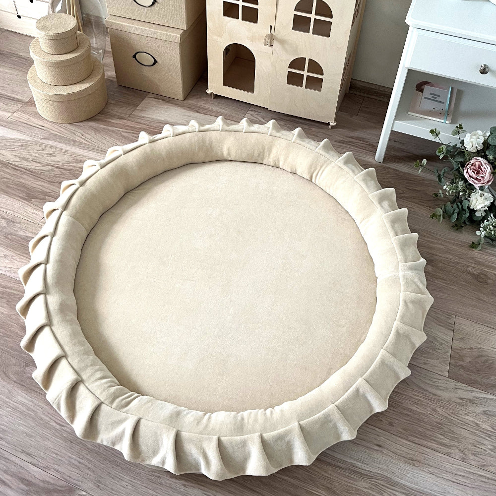 speelnest speelmat ronde speelmat babymat speelkleed moje beige ecru